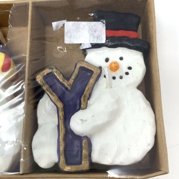 Christmas Candles Snowman JOY Santa Claus Figural Set of 6 Small Tea Lights - Picture 4 of 7